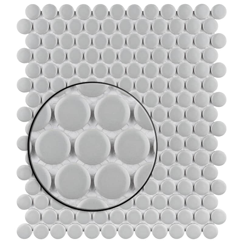 Merola Tile Metro Penny Matte Light Grey 9-3/4" x 11-1/2" Porcelain Floor and Wall Tile