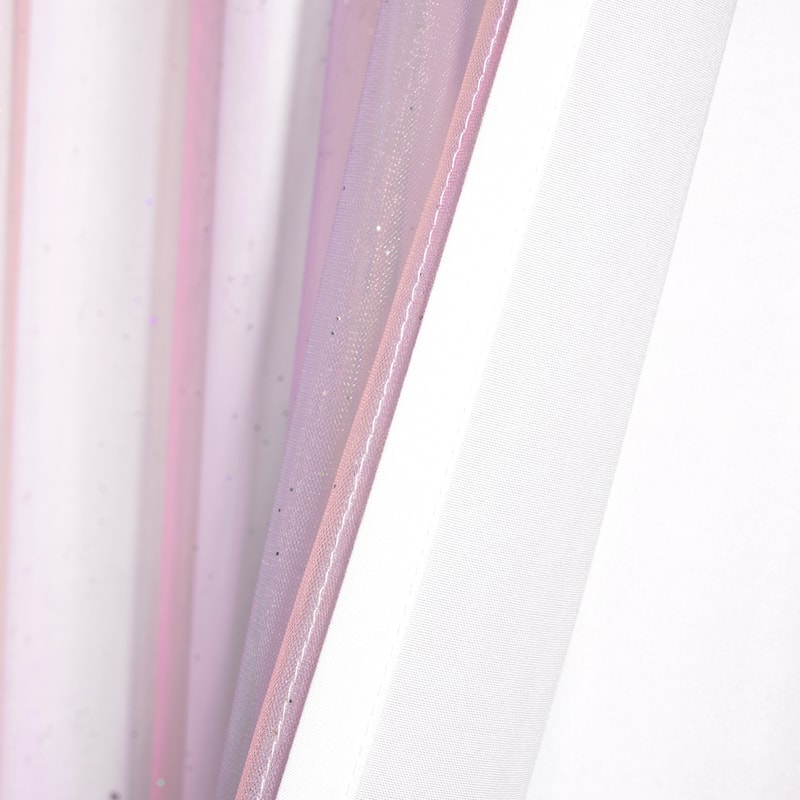 Lush Decor Rainbow Sheer Rod Pocket With Lining Window Curtain Panel Single