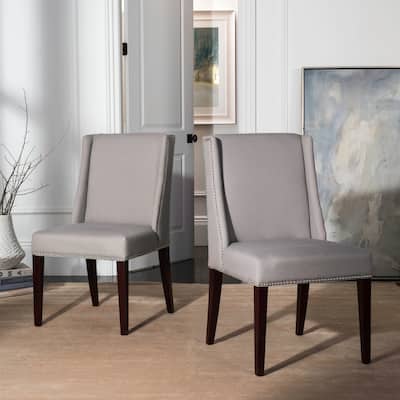 SAFAVIEH Chante Beige Linen Dining Chair (Set of 2) - 22" W x 26" D x 39" H - 22"W x 26"D x 39"H