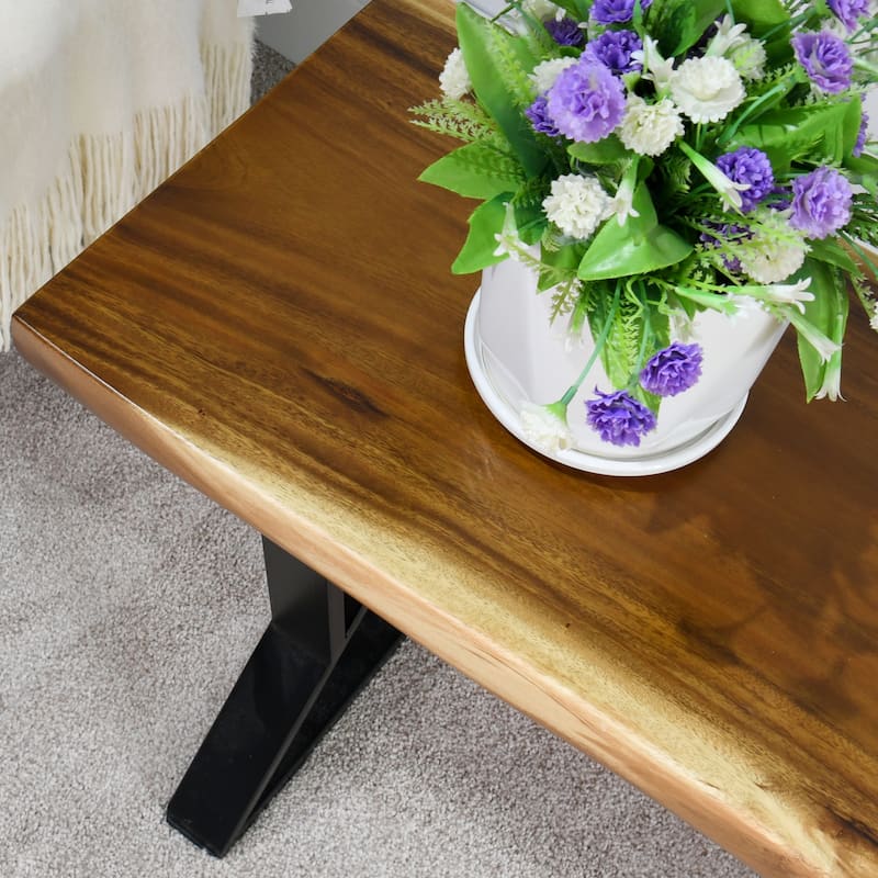 Natural Wood Rectangle Bench
