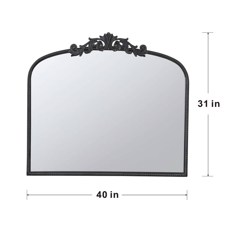 40" x 31" Classic Design Gold/Black Arch Mirror and Baroque Inspired Frame