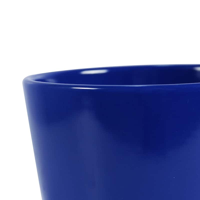 Pansy Ceramic Planter Set with Dish 2-pack