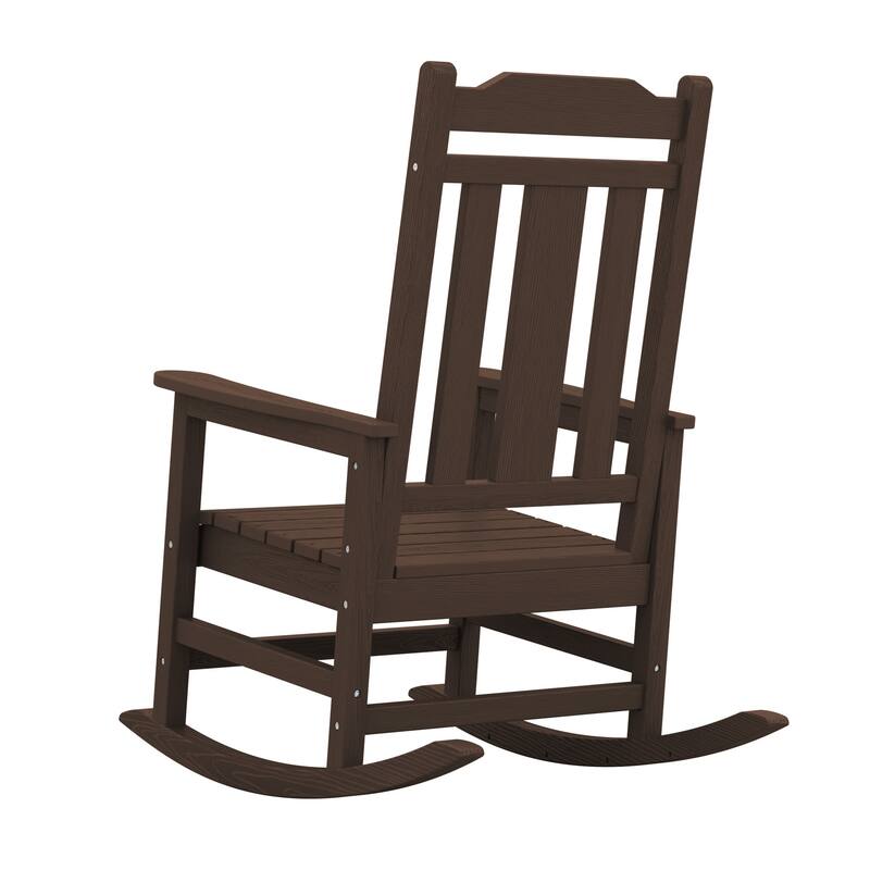 Outdoor Patio HDPE Rocking Chiar, Extra Wide Seat & Backrest