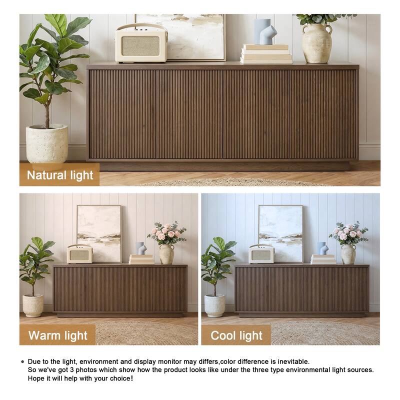 Mid-Century Modern 4-Door Storage Sideboard Cabinet