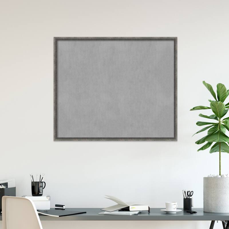 Amanti Art Burnished Concrete Narrow Framed Magnetic Board