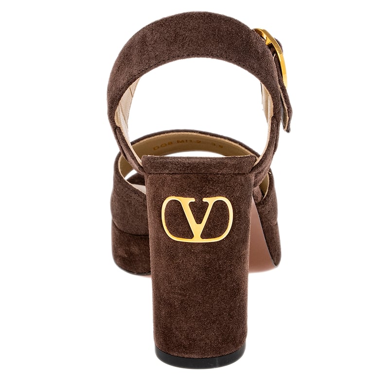 Valentino Fawcette Platform Crust Leather Sandals