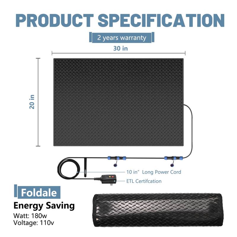 DoCred Heated Snow Melting Mat for Decks and Sidewalks