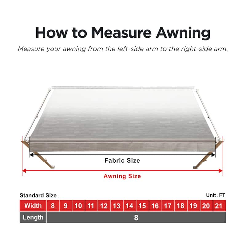 ALEKO Waterproof Retractable 16'X8' RV or Home Patio Canopy Awning