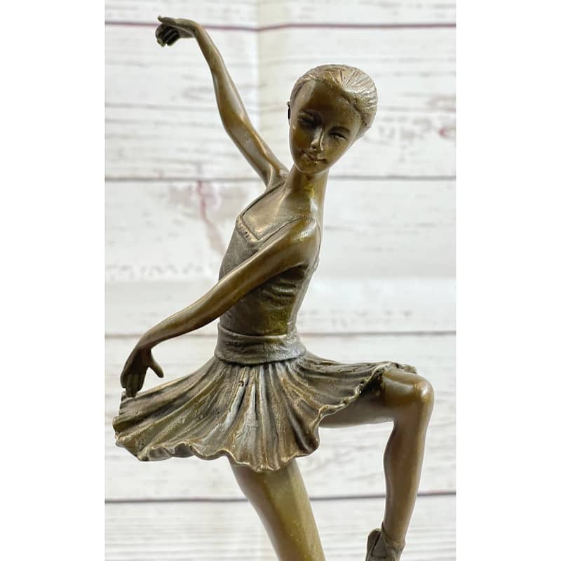 Signed Original Prima Ballerina Dancer Bronze Statue Sculpture Figure 12.5 Inches X 5 Inches