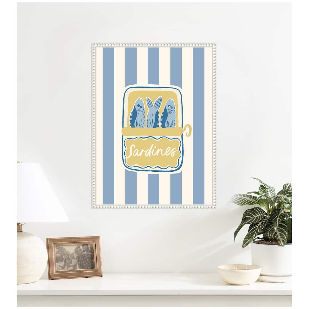 Kate and Laurel Coastal Sardines by Aislinn Simmonds Duchess Plum Framed Canvas Wall Art Print
