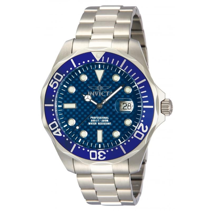 Invicta Men's 12563 Pro Diver Quartz 3 Hand Blue Dial Watch