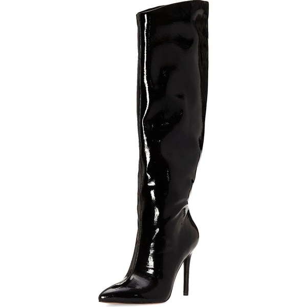 stiletto leather knee high boots