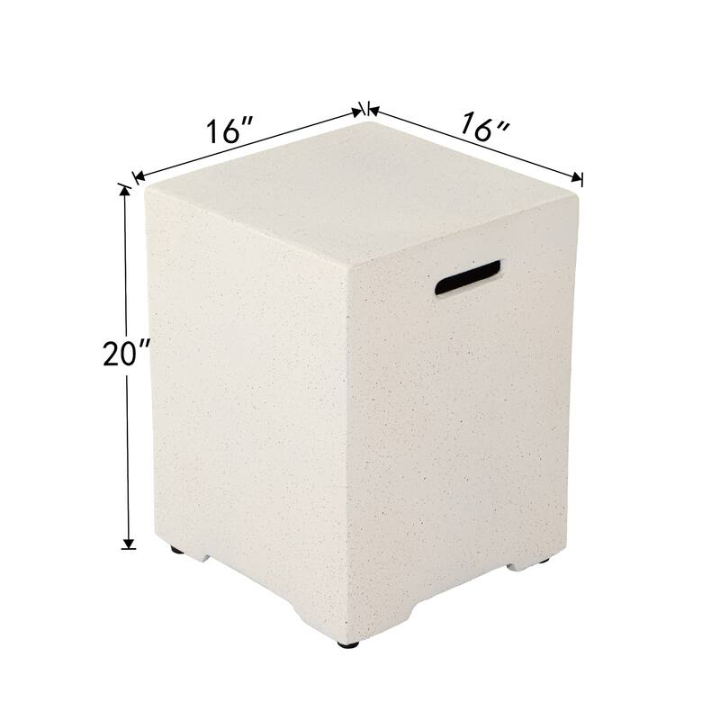 COSIEST Concrete Outdoor Propane Tank Cover Table
