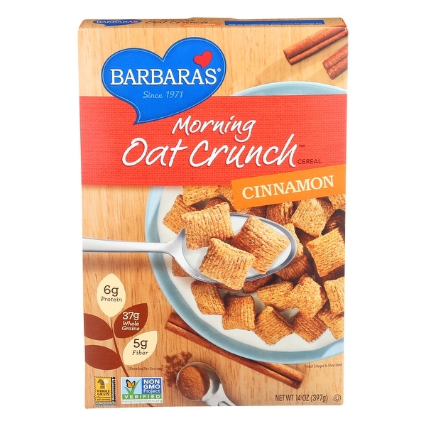Barbara's Bakery Morning Oat Crunch Cereal - Cinnamon - Case of 6 - 14 oz.