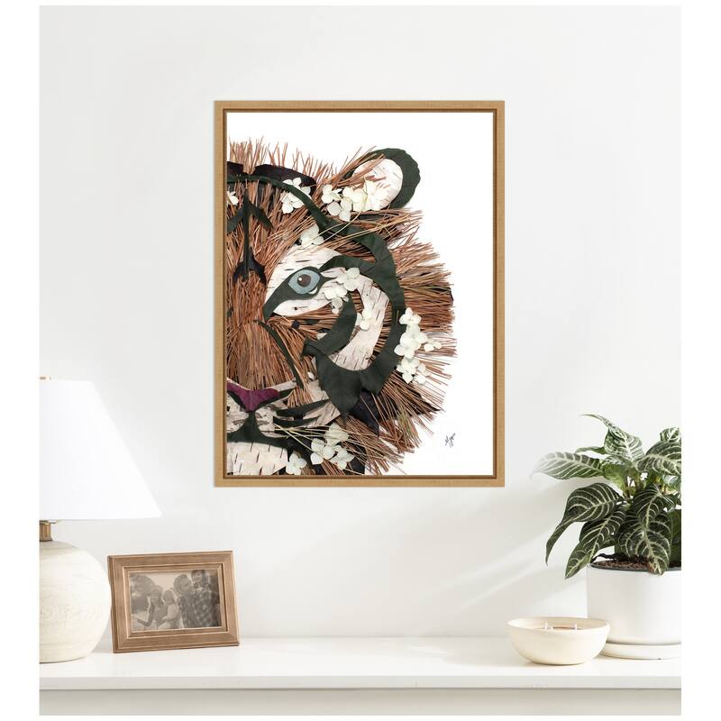 Kate and Laurel Tiger by Madeline Jeppesen Framed Canvas Wall Art Print
