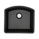 preview thumbnail 2 of 7, 23 Inch Lexicon Platinum Quartz Composite Drop-in Undermount D-Shaped Single Bowl Galaxy Black Kitchen Sink LP-2321D-K-SO