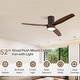 preview thumbnail 84 of 199, 42“/52"/60"/48" Noiseless Walnut Wood Ceiling Fan with Remote Control, Integrated Light Optional 52'' Flush Mount Fan with Light