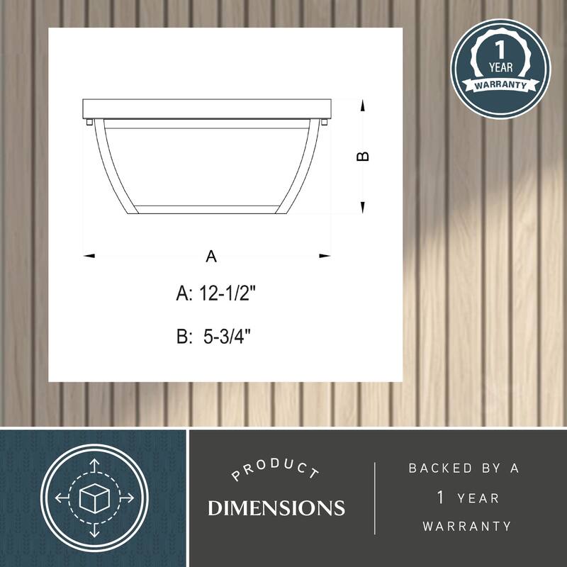 Granville Bronze Geometric Outdoor Flush Mount Ceiling Light Clear Glass - 12.5-in W x 5.75-in H x 12.5-in D