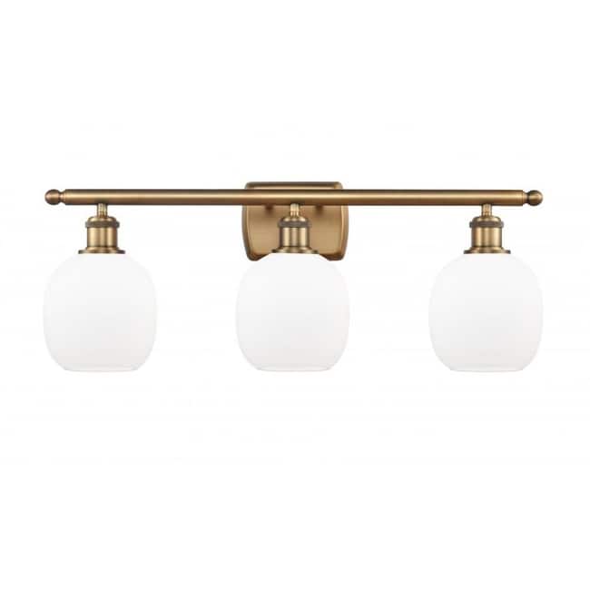 Innovations Lighting Belfast 3 Light 26" Wide Bathroom Vanity Light - Brushed Brass / Matte White