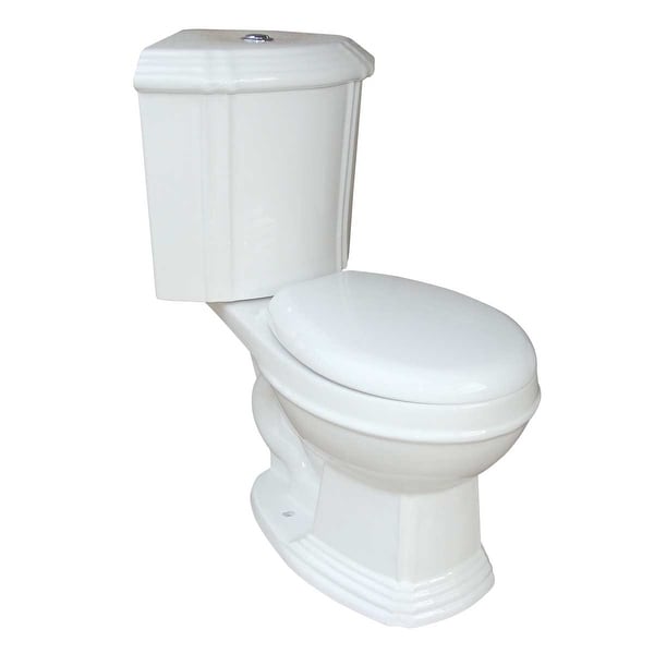 Renovator's Supply White Ceramic Round Dual Flush Corner Toilet