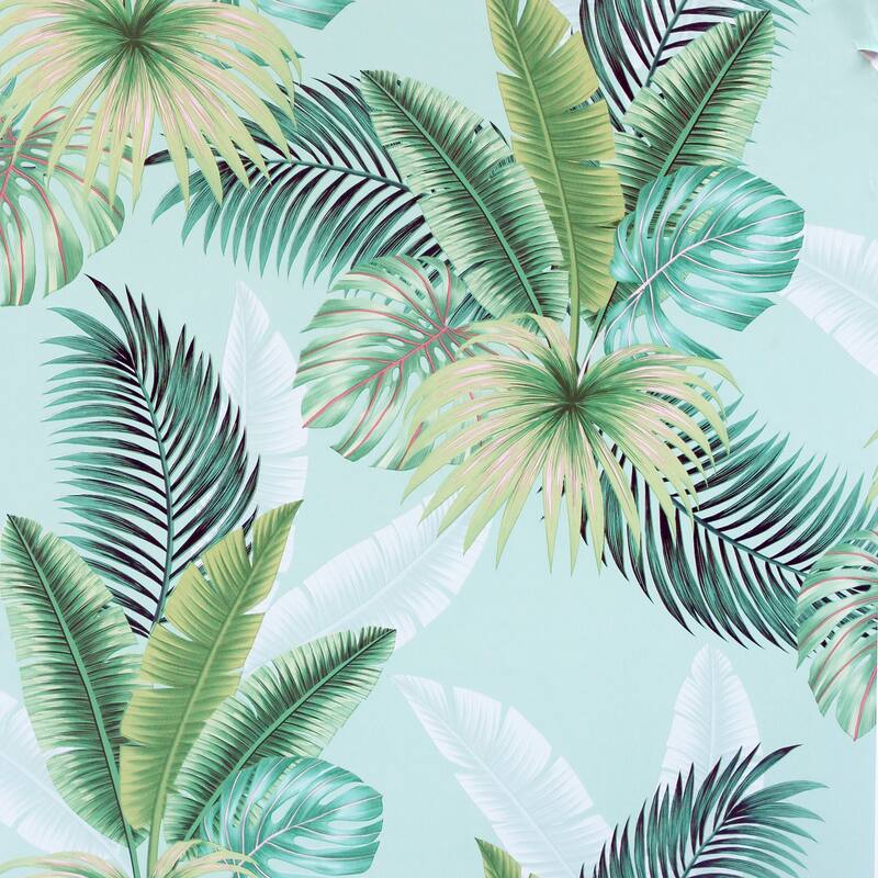 Arthouse Miami Navy Palms Wallpaper - Green