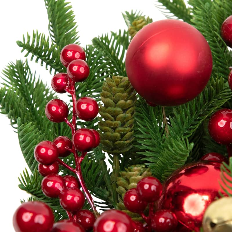 Pine with Ornaments and Berries Artificial Christmas Wreath - 24" - Unlit