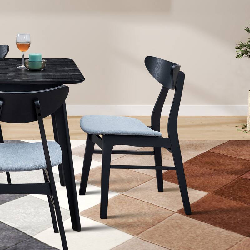 Modern 2-Piece Wooden Dining Chair Set, Wooden Frame with Backrest and Cushioned Seat, Suitable for Dining Room and Living Room