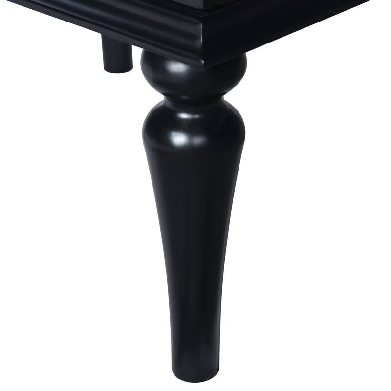 Roomfitters 24" Vanity with Ceramic Sink, Solid Wood Cabinet with 2 Drawers, Modern Freestanding Bathroom Unit, Black