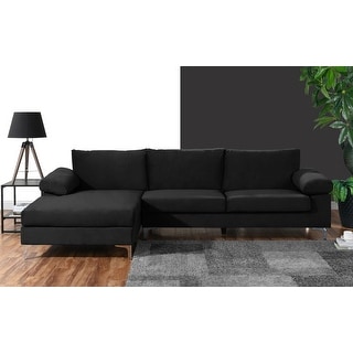 Velvet Upholstered L-Shape Sectional Sofa - On Sale - - 28156972