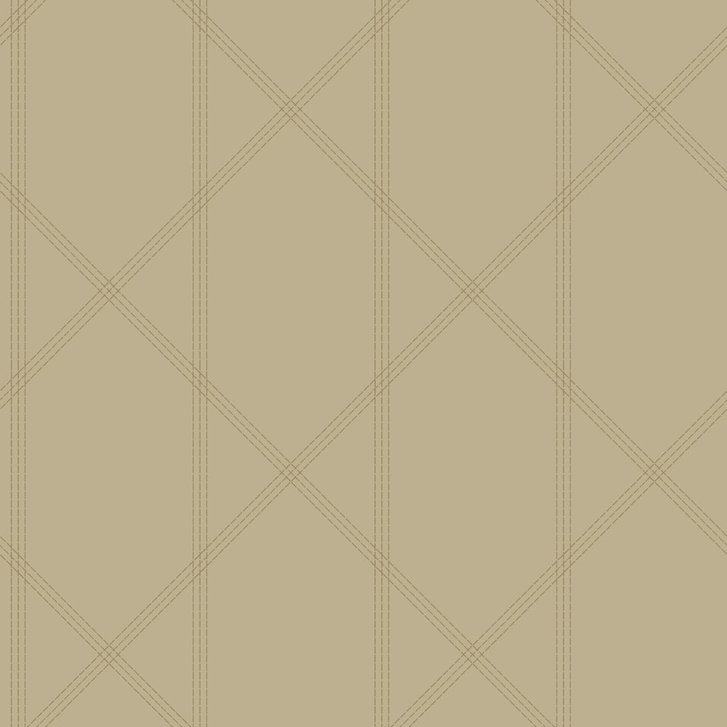 A-Street Prints Walcott Taupe Stitched Trellis Wallpaper
