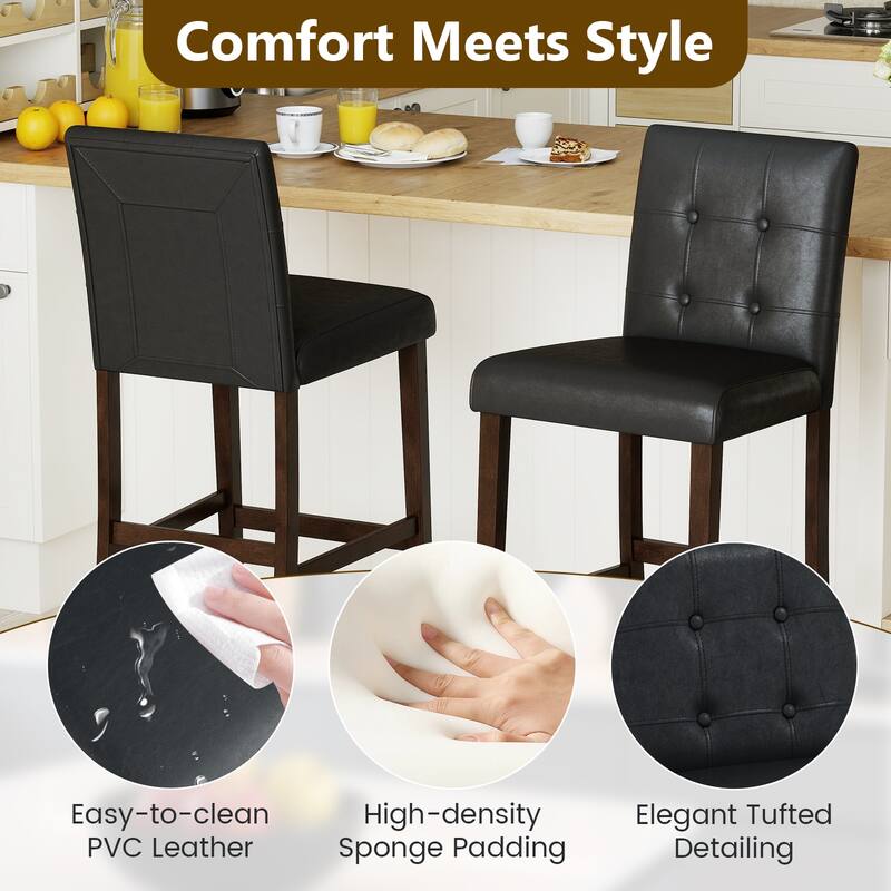 Gymax Set of 4 Bar Stools 29 '' Counter Height Barstool Pub Chair