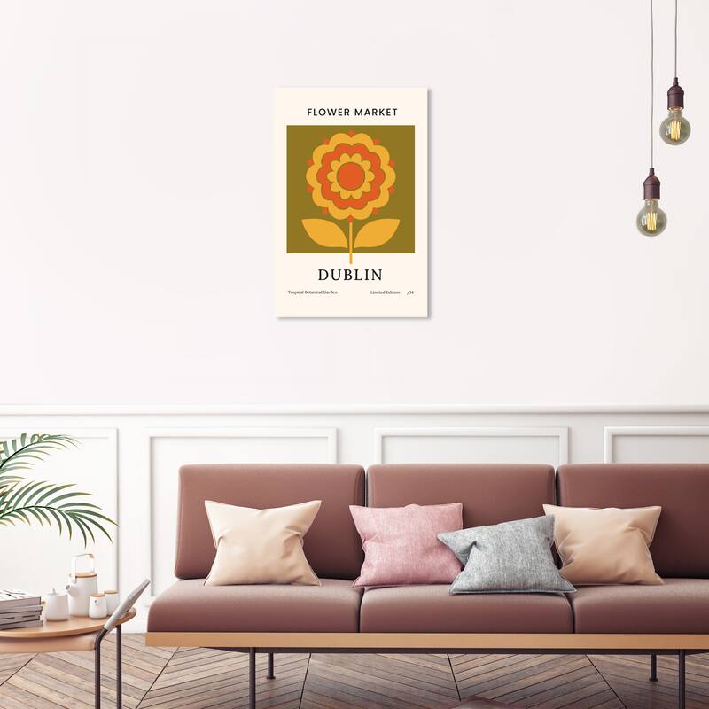 Wynwood Studio Canvas Floral and Botanical Flower Market Dublin Green Modern & Contemporary Wall Art Canvas Print