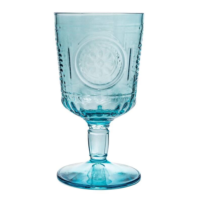Bormioli Rocco Romantic 10.75oz All Purpose Stemware, Set of 4, Light Blue