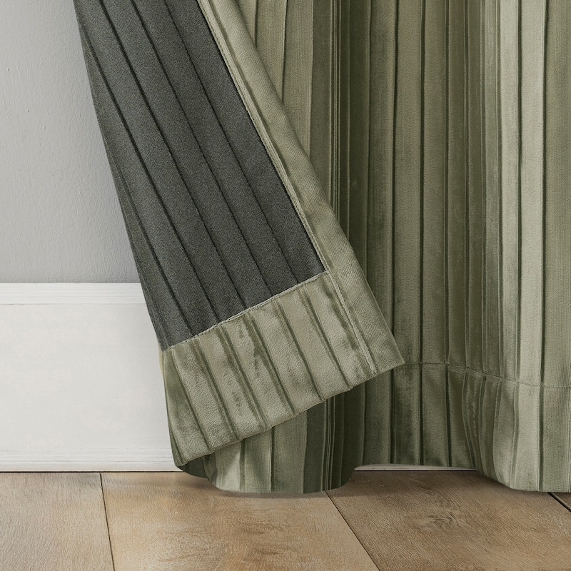 Sun Zero Cascade Pleated Velvet Blackout Grommet 1-Piece Curtain Panel, Single Panel
