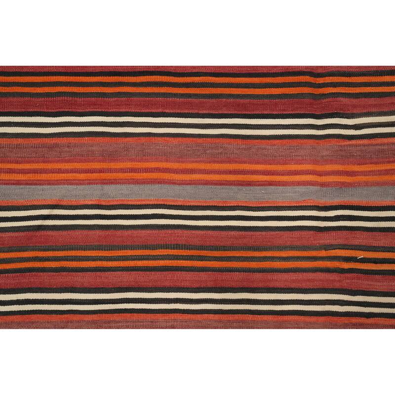 Hand Woven Oriental 100% Wool Carpet Southwestern Geometric Multi-Colored Kilim Area Rug - 7' 10'' X 5' 1''
