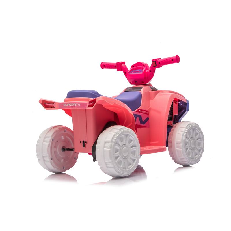Ride On ATV, 6V Mini Off-Road Battery Powered Motorized Quad for Kids, Anti-Slip Wheels, RWD 4-Wheeler Electric Ride