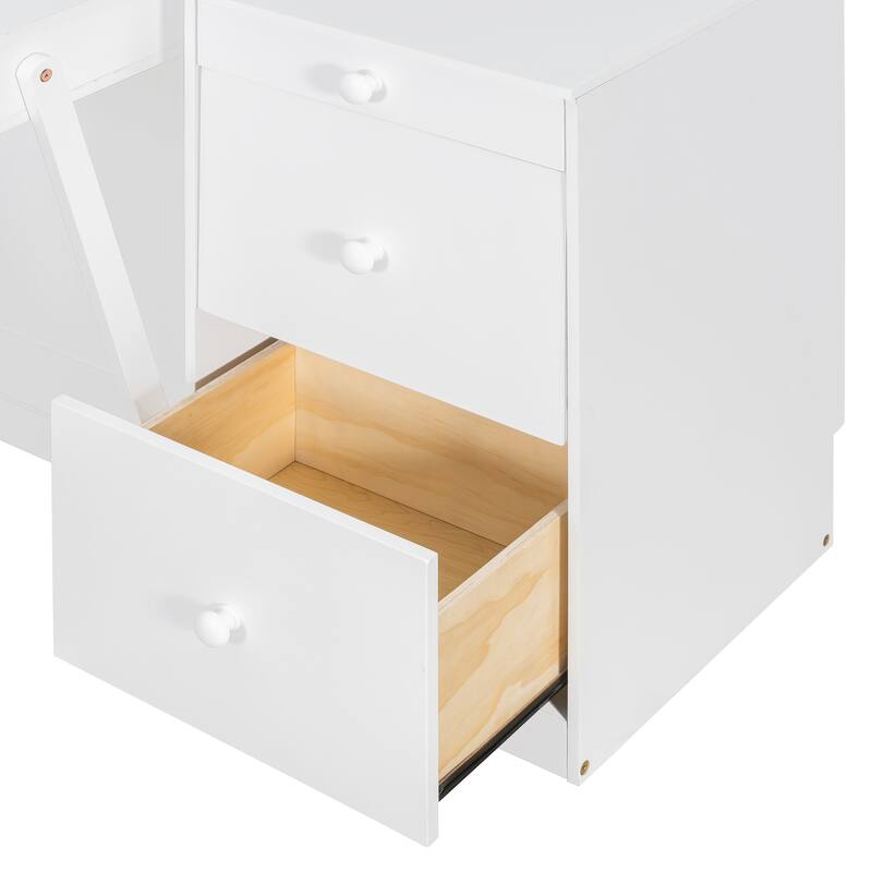 All-in-One Queen Murphy Bed with Desk, Light and Srorage Wall by Harper&Bright Designs