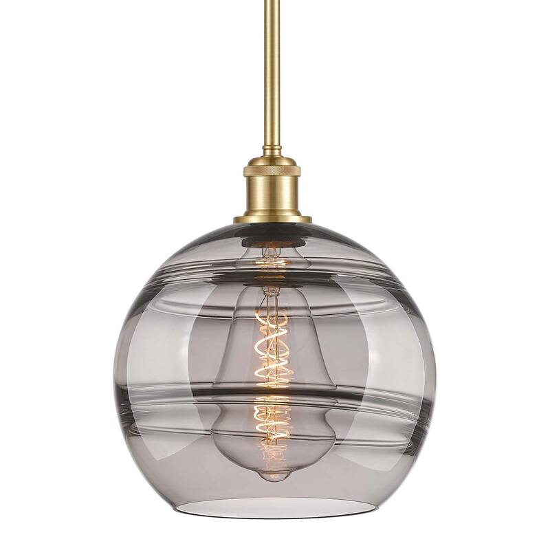 Innovations Lighting 516-1S-12-10 Rochester Pendant Rochester 10" Wide - Satin Gold / Light Smoke