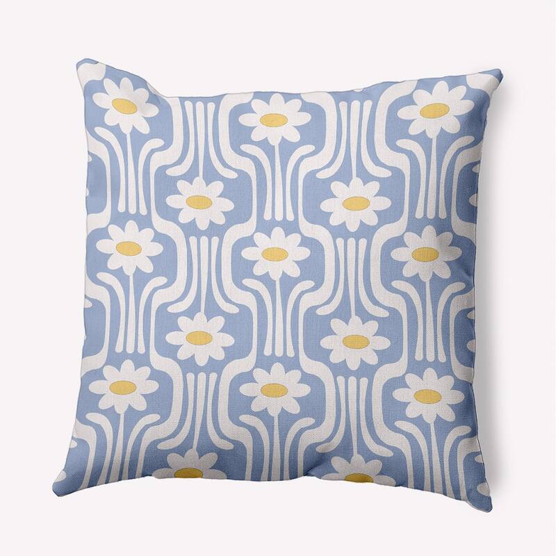 Daisys and Squiggles Indoor/Outdoor Throw Pillow - Peri - 18" x 18"