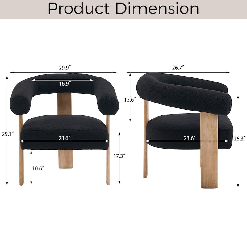 Accent Chair Living Room Chair with Solid Wood Frame