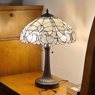Tiffany Style White Table Lamp Amora Lighting