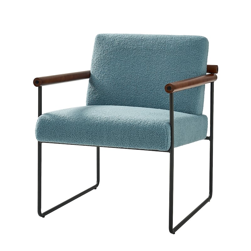 Justo Modern Accent Armchair with Metal Base and Removable Cushion By HULALA HOME