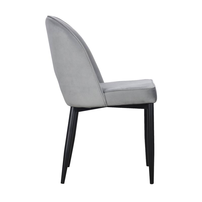 Dining Chair with Black Metal legs, Set of 2