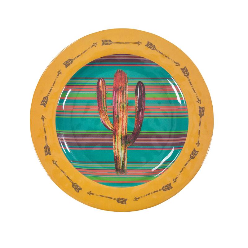 HiEnd Accents Cactus Design Melamine Dinner Plate, 4 PC