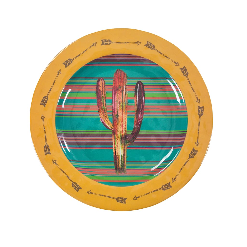 HiEnd Accents Cactus Design Melamine Dinner Plate, 4 PC