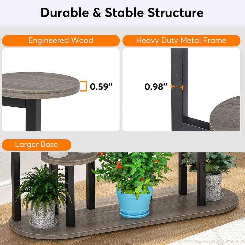 Multi-Tiered 11 Potted Plant Stand Flower Shelf Indoor