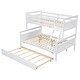preview thumbnail 11 of 24, Twin over Full Wood Bunk Bed with Sloping Ladder,Twin Size Trundle Under,Sweden Style