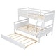 preview thumbnail 11 of 10, White Twin over Full Pine Wood Bunk Bed with Ladder and Safety Guardrail