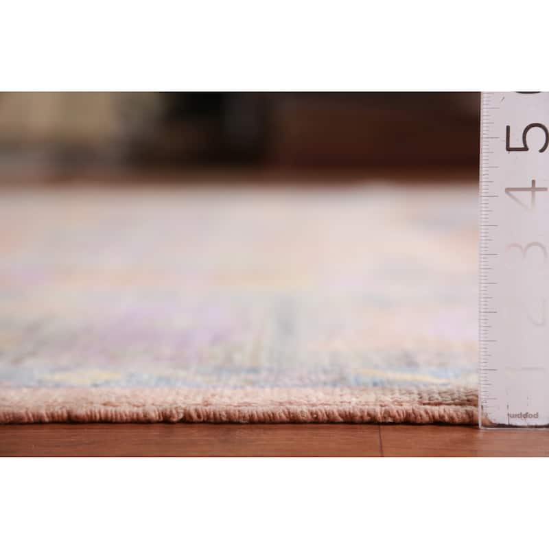 Hand Knotted Oriental 100% Wool Carpet Transitional All-Over Coral Oushak Area Rug - 10' 0'' X 8' 0''