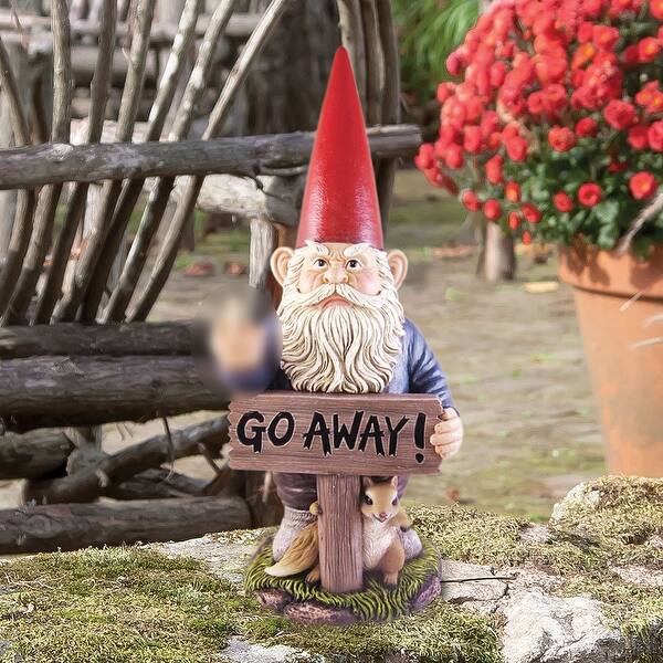 Dwk Corporation Funny Go Away Garden Gnome Grumpy Lawn Funny Go Away Garden Gnome